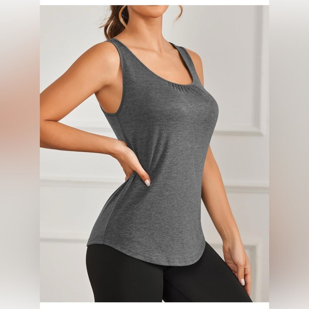 PINSPARK Workout Loose Tank Tops with Racerback